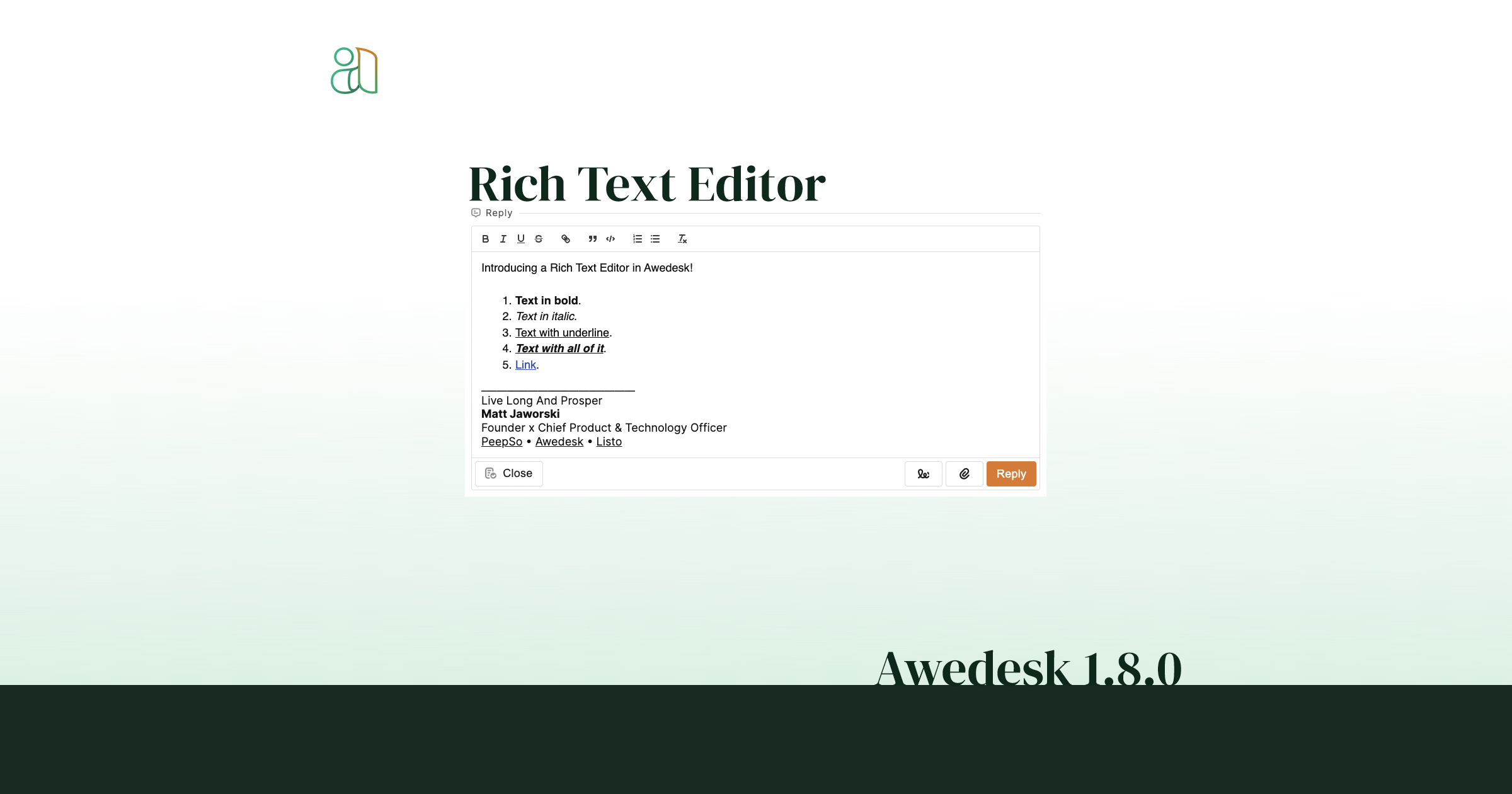 New Release: Awedesk 1.8.0